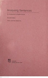 Image of Analysing sentences : introduction to english syntax