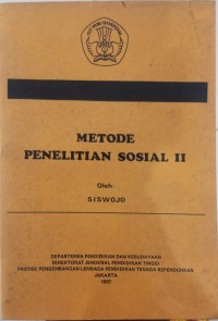 Image of Metode penelitian sosial II